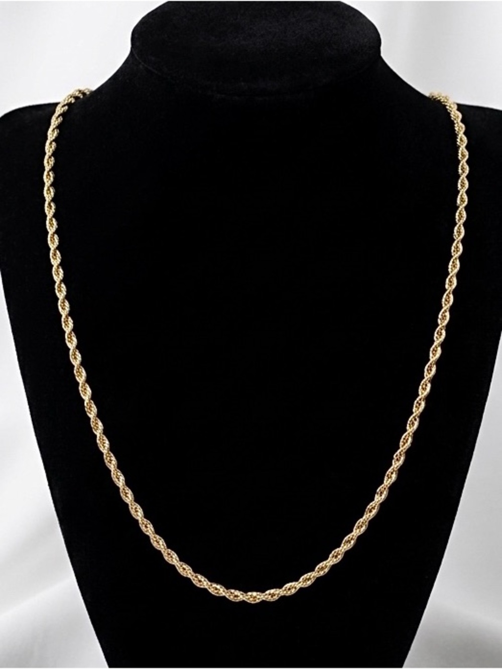 14 Karat Gold Plated 22 inch 3mm Rope Chain Necklace